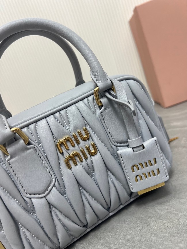 MIU MIU Original Leather Top Handle Bag 5BB123 light blue