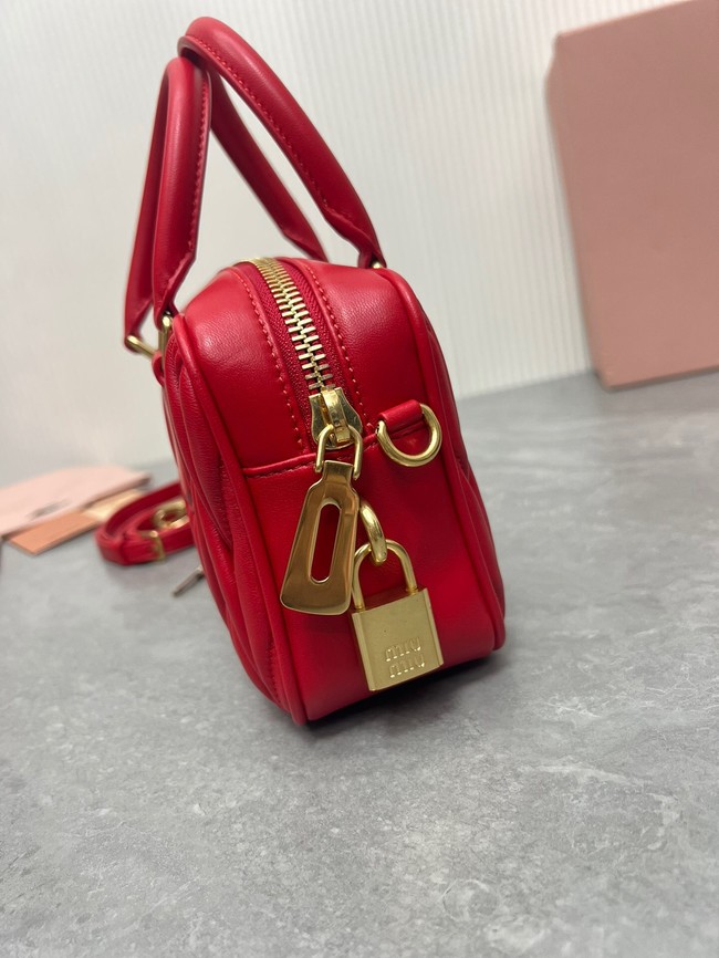 MIU MIU Original Leather Top Handle Bag 5BB123 red