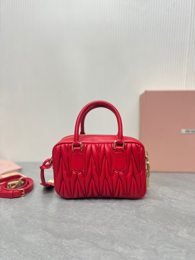 MIU MIU Original Leather Top Handle Bag 5BB123 red