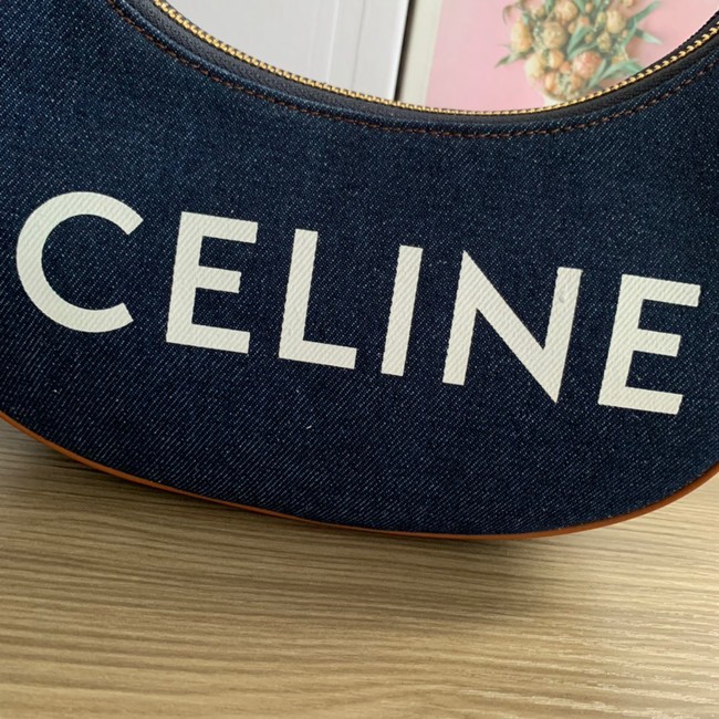 CELINE AVA BAG IN Denim Blue AND CALFSKIN 193952 TAN