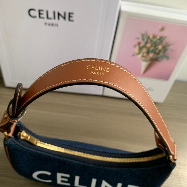 CELINE AVA BAG IN Denim Blue AND CALFSKIN 193952 TAN