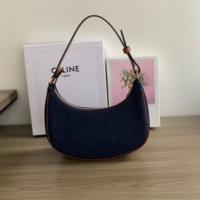 CELINE AVA BAG IN Denim Blue AND CALFSKIN 193952 TAN