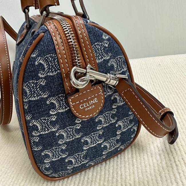 CELINE SMALL BOSTON IN Denim Blue AND CALFSKIN 113772