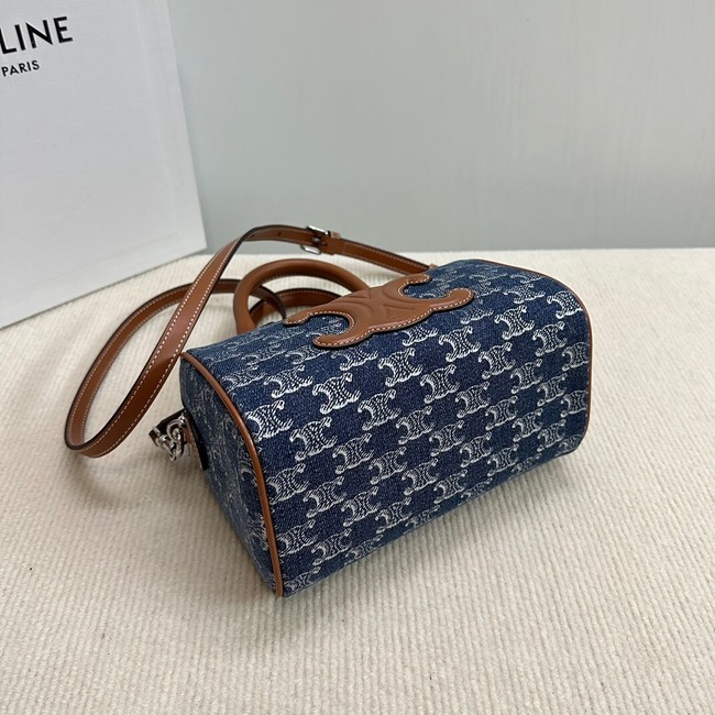 CELINE SMALL BOSTON IN Denim Blue AND CALFSKIN 113772