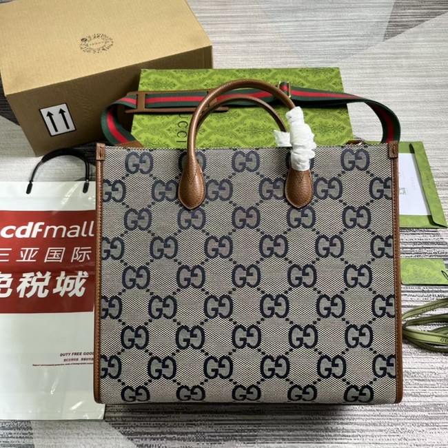 Gucci Tote bag with jumbo GG 678839 blue&brown