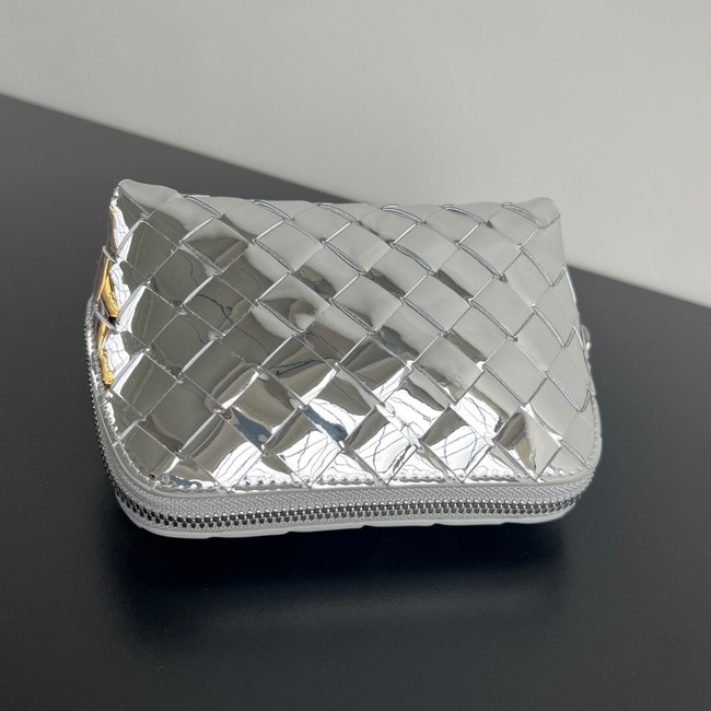 Bottega Veneta Intrecciato Beauty Pouch 764044 Silver