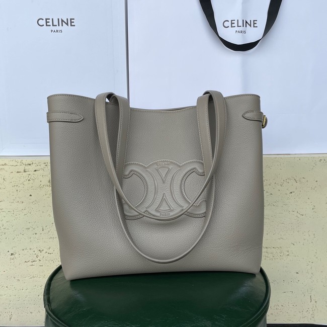 CELINE MEDIUM CABAS ANAIS CUIR TRIOMPHE IN GRAINED CALFSKIN 116853 PEBBLE