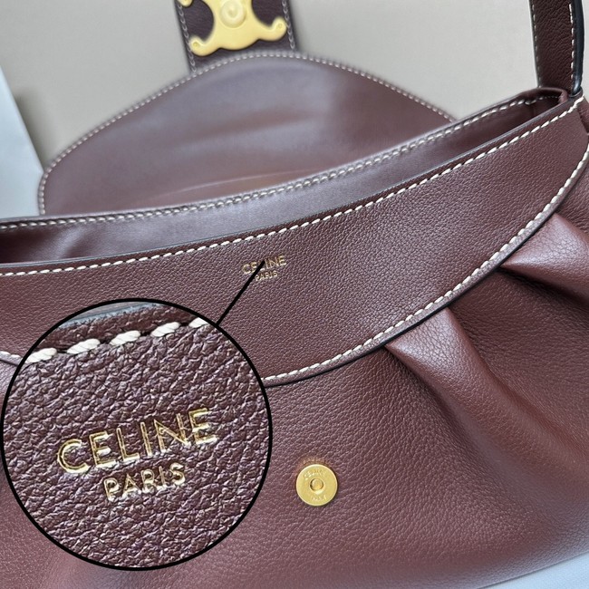 CELINE MEDIUM POLLY BAG IN SUPPLE CALFSKIN 115633 Wine