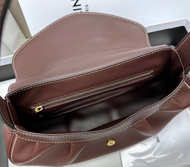 CELINE MEDIUM POLLY BAG IN SUPPLE CALFSKIN 115633 Wine