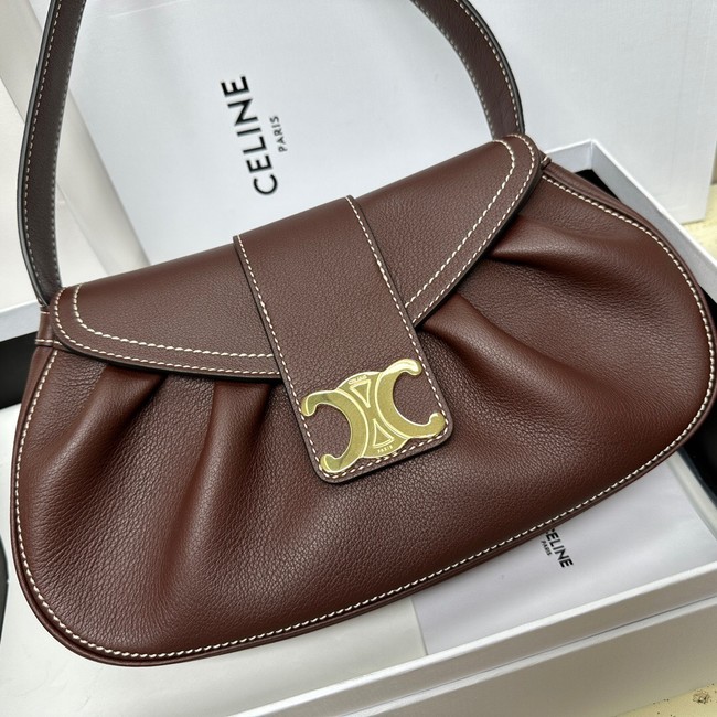 CELINE MEDIUM POLLY BAG IN SUPPLE CALFSKIN 115633 Wine