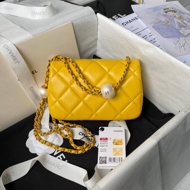 CHANEL MINI FLAP BAG AS4868 YELLOW