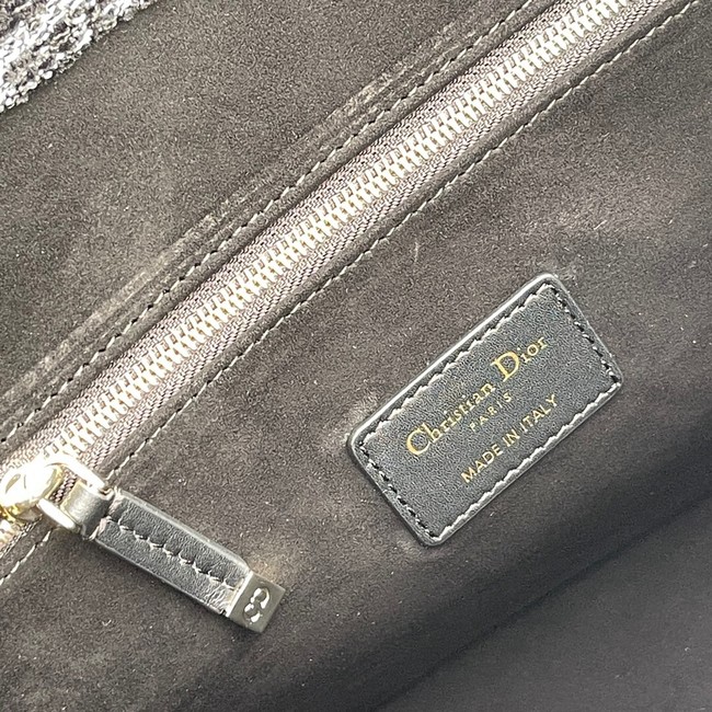 Medium Dior Toujours Bag Black Cannage Tweed M1324CZB
