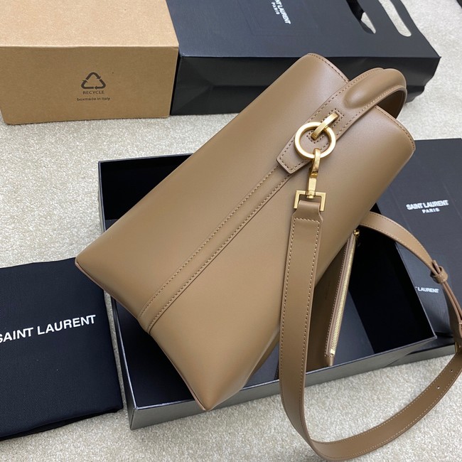 SAINT LAURENT LE 37 IN SHINY LEATHER 742828 Khaki