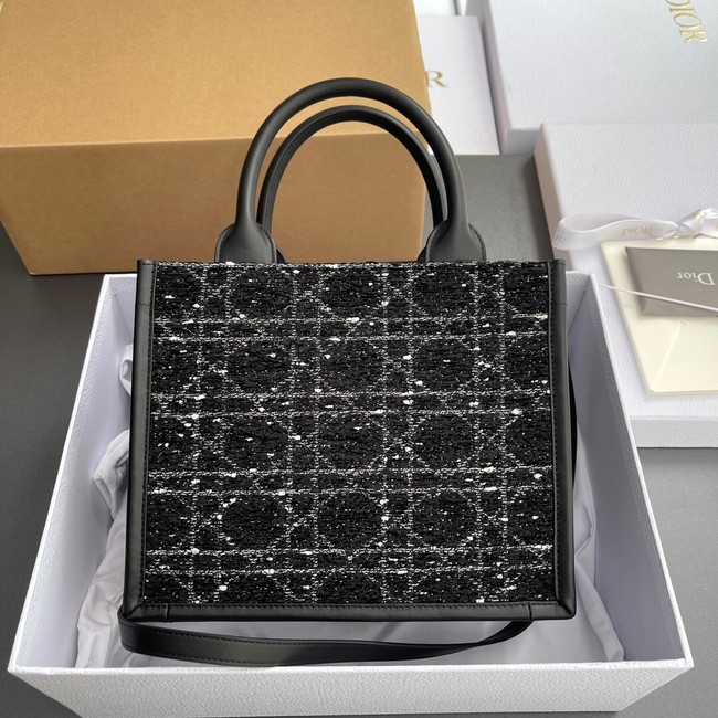 Small Dior Toujours Bag Black Cannage Tweed M1325OW