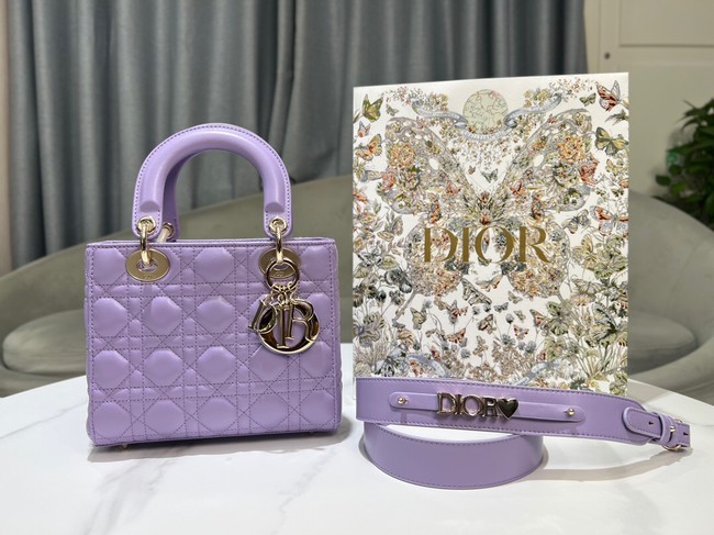 Small Lady Dior My ABCDior Bag Lilac Cannage Lambskin M0538O