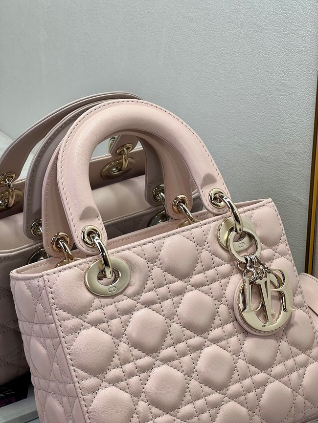 Small Lady Dior My ABCDior Bag Powder Pink Cannage Lambskin M0538ONG