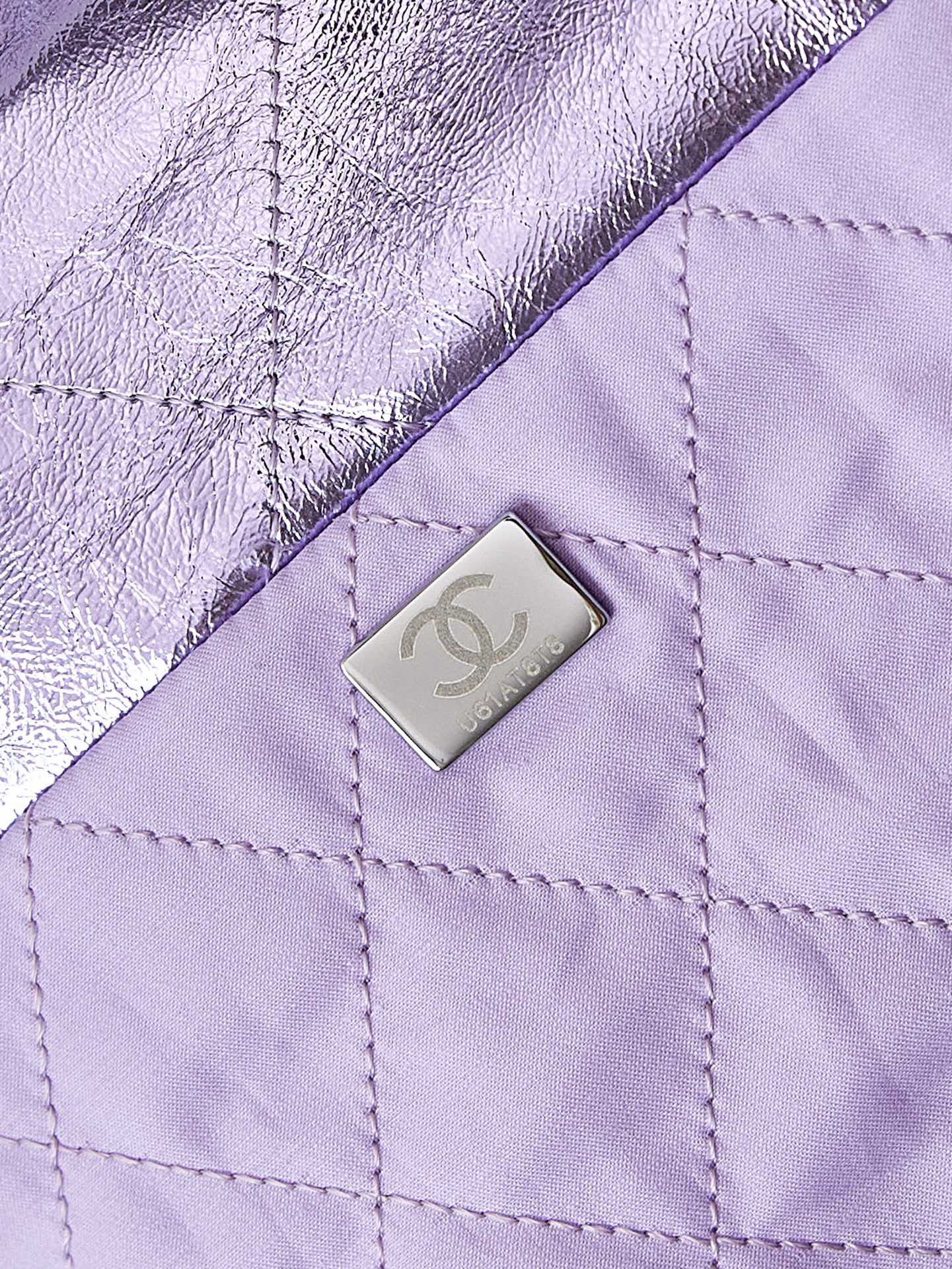 CHANEL 22 HANDBAG AS3261 Pearlescent Purple