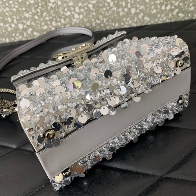 VALENTINO GARAVANI Loco Calf leather bag 0055 silver