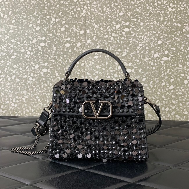 VALENTINO Vsling mini imitation crystal bag 0064 black