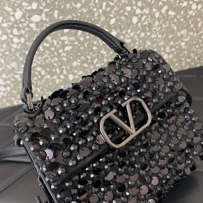 VALENTINO Vsling mini imitation crystal bag 0064 black