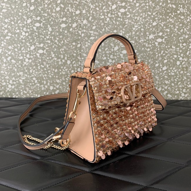 VALENTINO Vsling mini imitation crystal bag 0064 pink