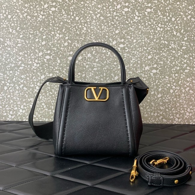 VALENTINO Alltime small grain calfskin bag B0Q26 black