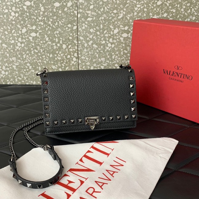 VALENTINO Rockstud calfskin chain bag HHI16 black