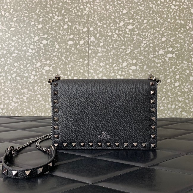 VALENTINO Rockstud calfskin chain bag HHI16 black