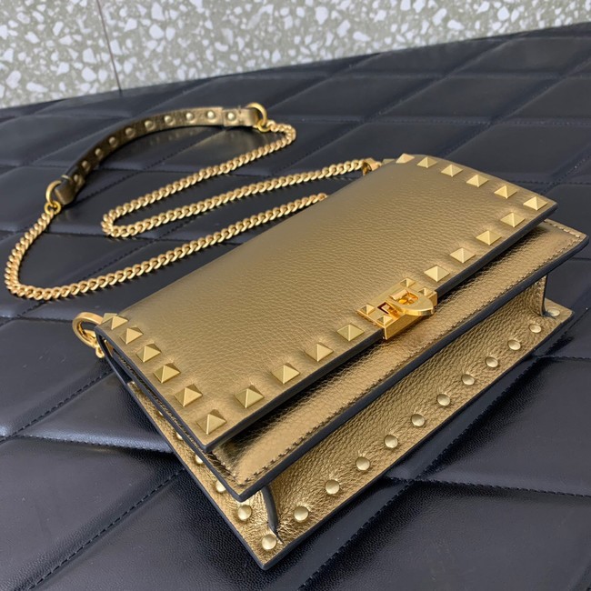 VALENTINO Rockstud calfskin chain bag HHI16 gold