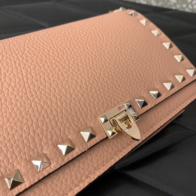 VALENTINO Rockstud calfskin chain bag SHI16 pink