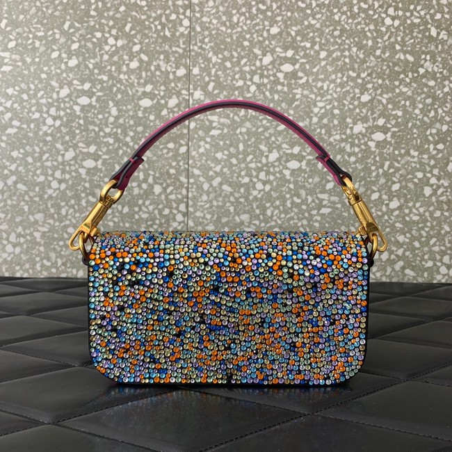 VALENTINO Super Mini Loco imitation crystal chain bag WP0Z28 Rainbow