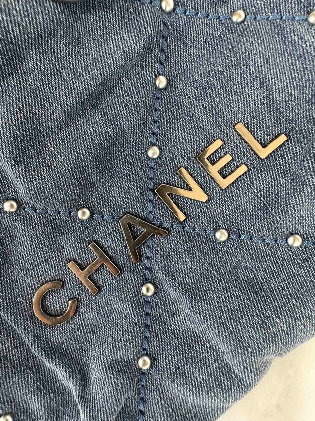 CHANEL 22 MINI HANDBAG AS3980 Denim Blue