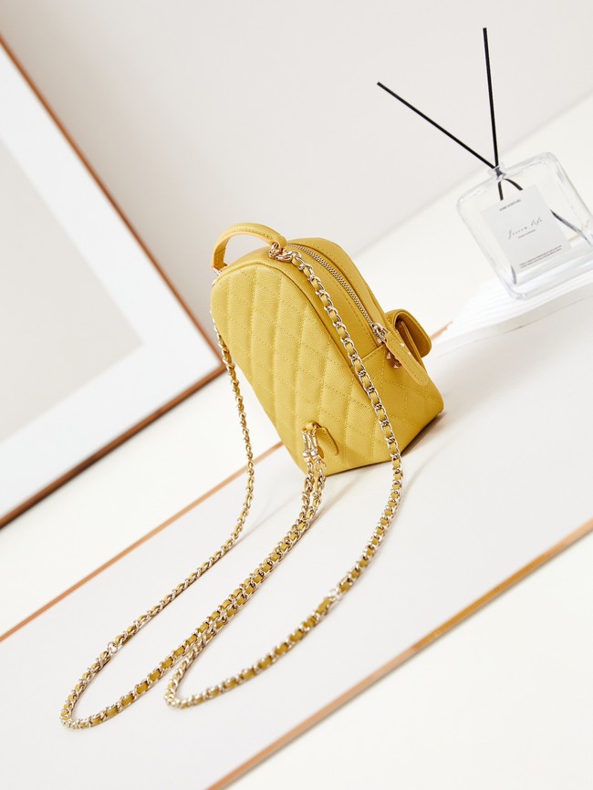 Chanel MINI BACKPACK AP3753 Grained Calfskin & Gold-Tone Metal yellow