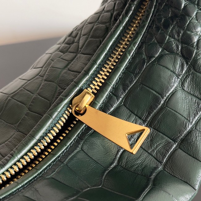 Bottega Veneta Mini Jodie Mini alligator leather top handle bag 717709 dark green