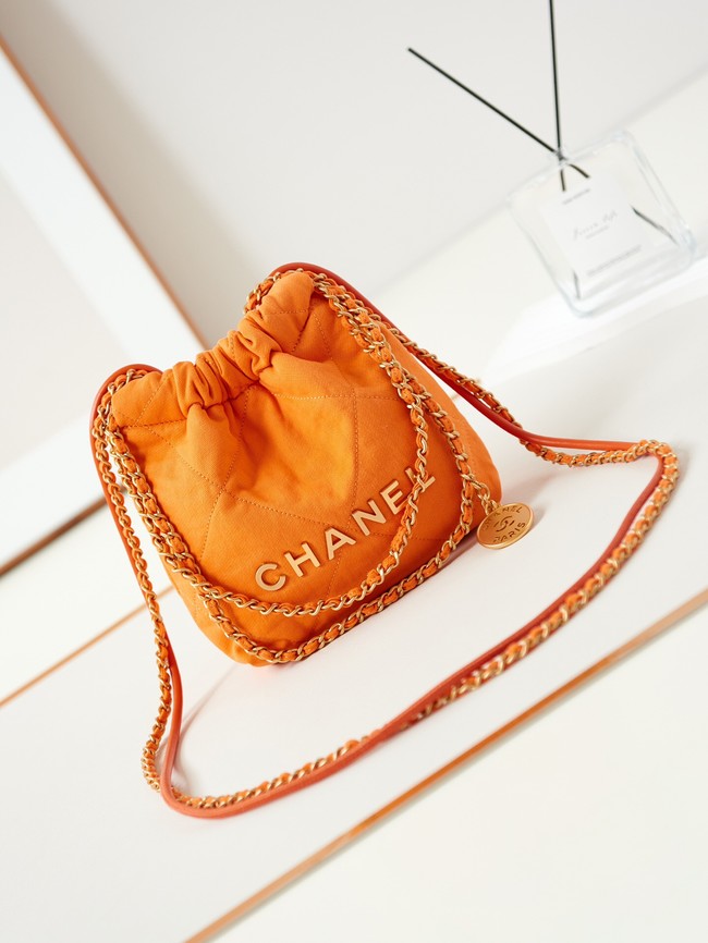 CHANEL 22 MINI HANDBAG Fabric AS3980 orange