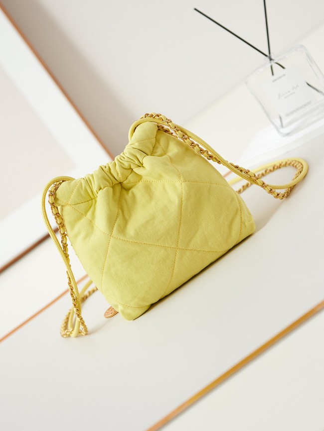 CHANEL 22 MINI HANDBAG Fabric AS3980 yellow