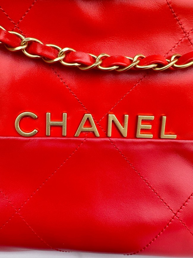 CHANEL 22 MINI HANDBAG AS3261 Dark Orange & Red