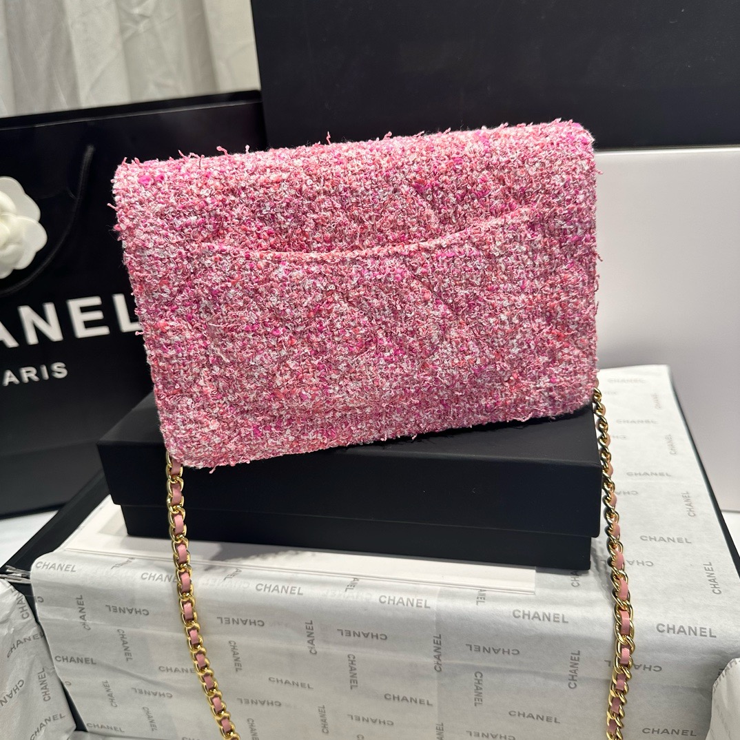 CHANEL CLASSIC WALLET ON CHAIN  AP0250 Pink & Ecru