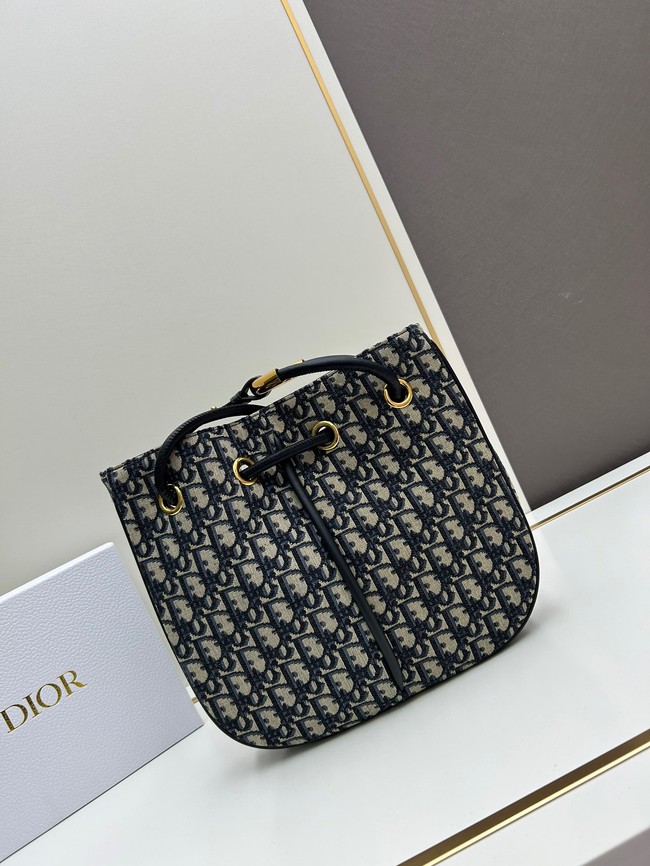 Medium Dior Nolita Bag Blue Dior Oblique Embroidery M2312UN