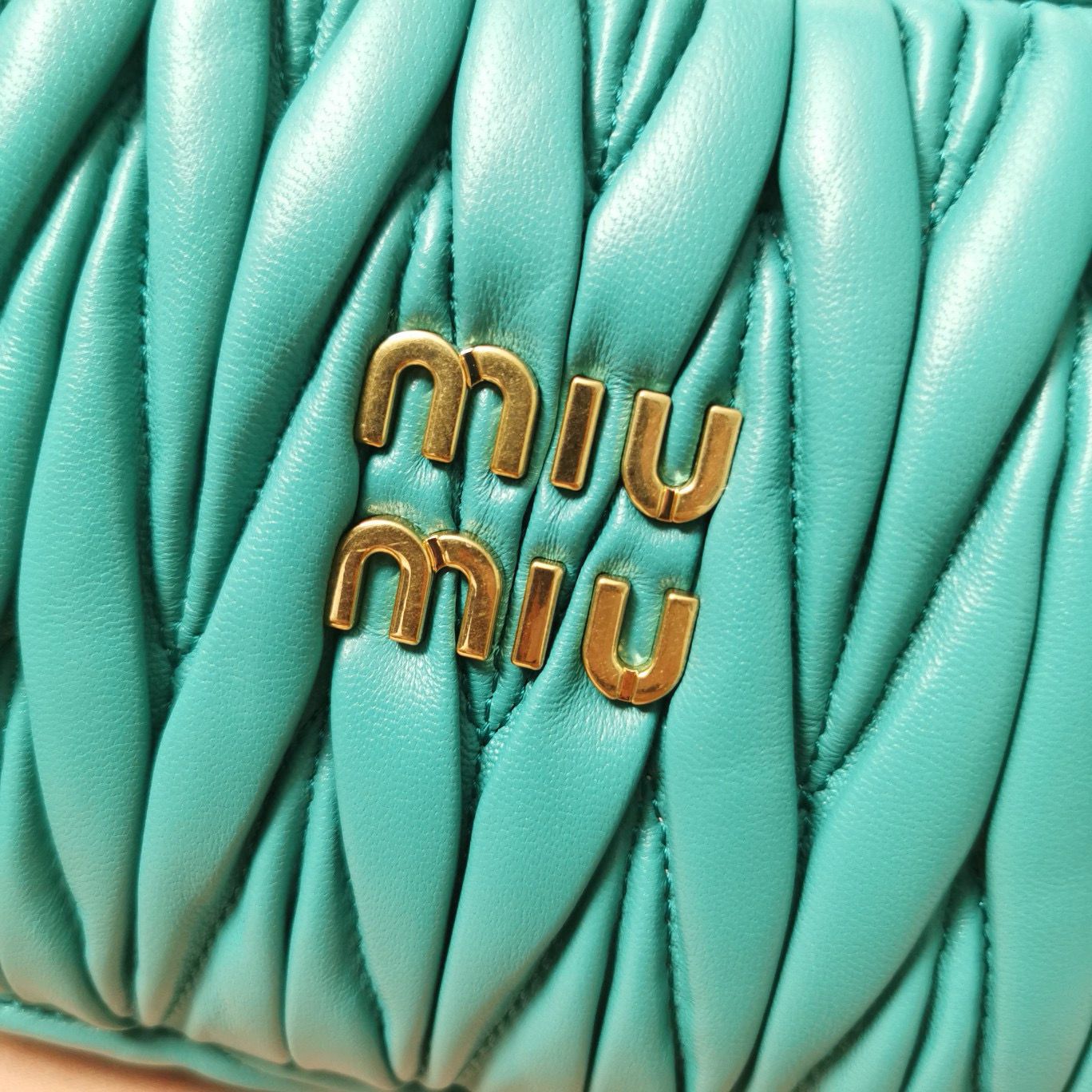 Miu Miu Wander Matelasse Original Sheepskin Bag 5BC125 Green