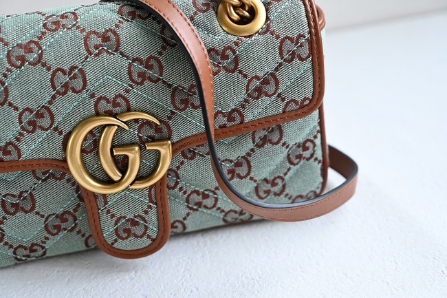 Gucci GG MARMONT SMALL SHOULDER BAG 443497 GG canvas Pale blue