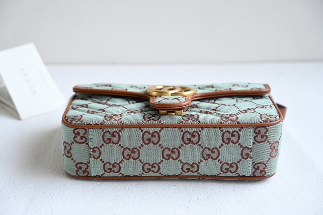 Gucci GG MARMONT SMALL SHOULDER BAG 443497 GG canvas Pale blue