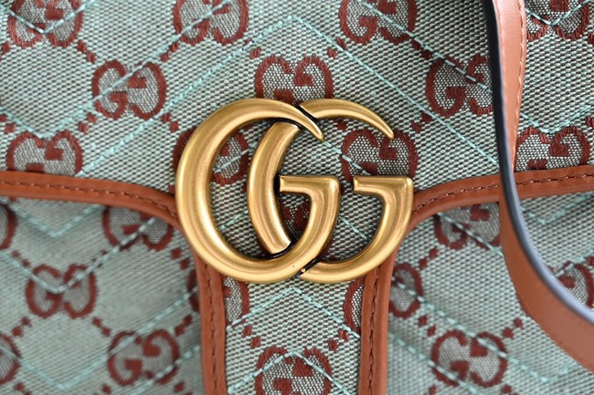 Gucci GG MARMONT SMALL SHOULDER BAG 446744 GG canvas Pale blue