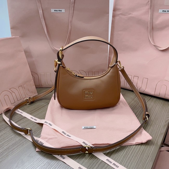 MIU MIU Original Leather Top Handle Bag 5BC161 brown