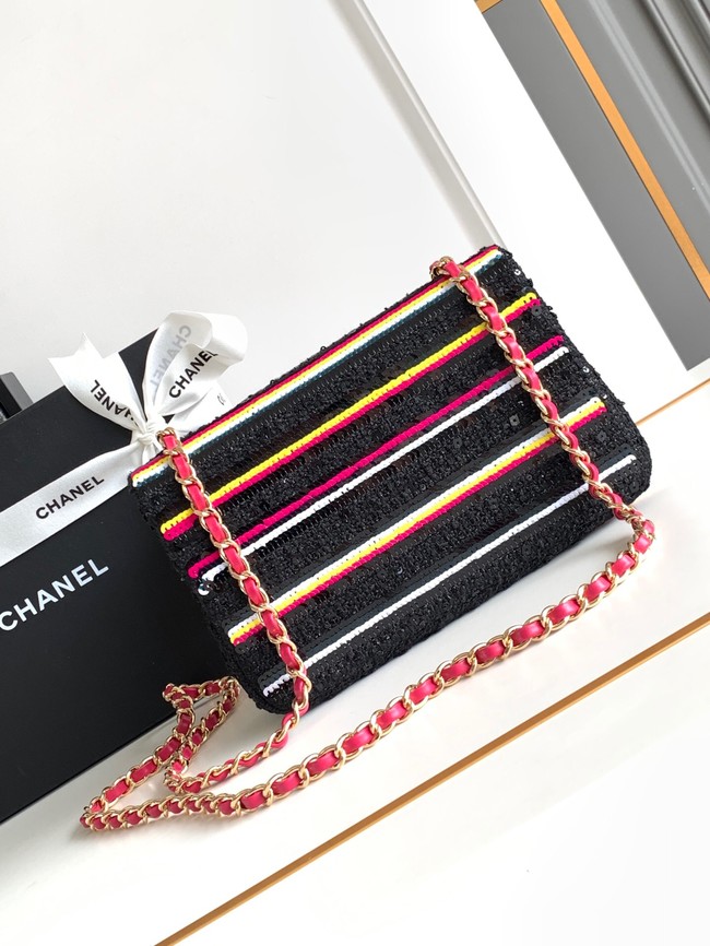 CHANEL SMALL FLAP BAG AS4561 black&red&white