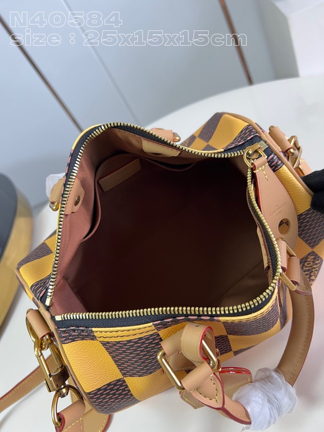 Louis Vuitton Speedy 25 Bandouliere Damier Pop N40585 Yellow