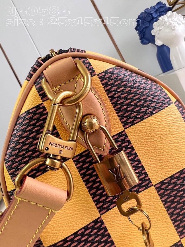 Louis Vuitton Speedy 25 Bandouliere Damier Pop N40585 Yellow