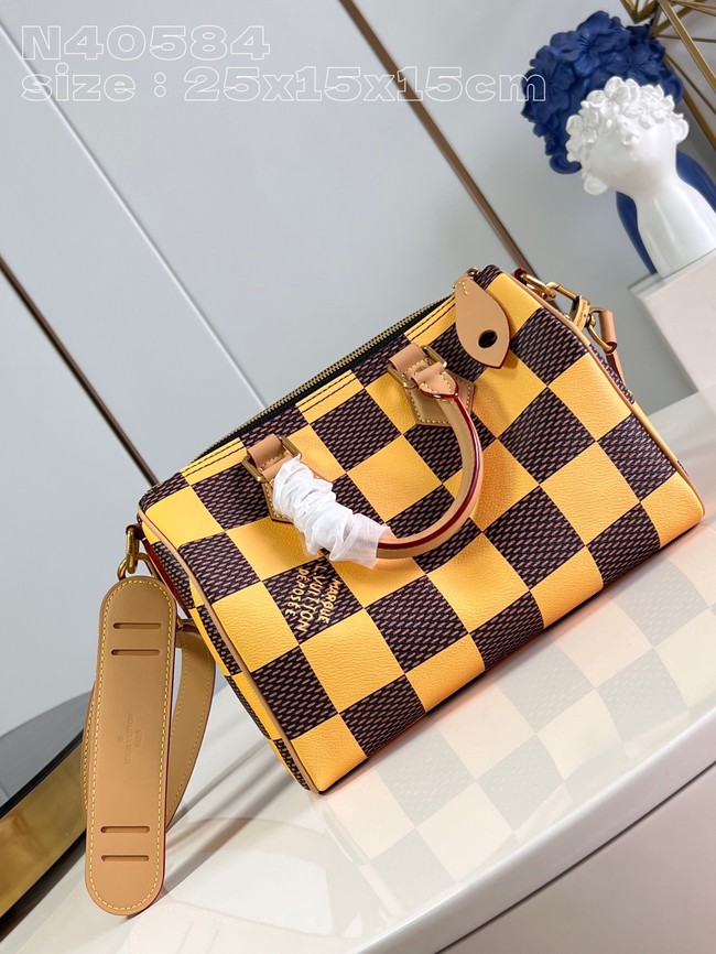 Louis Vuitton Speedy 25 Bandouliere Damier Pop N40585 Yellow