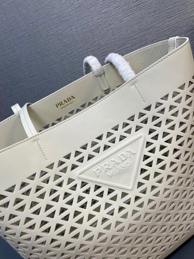 Prada Panier leather tote-bag 1BG503 white