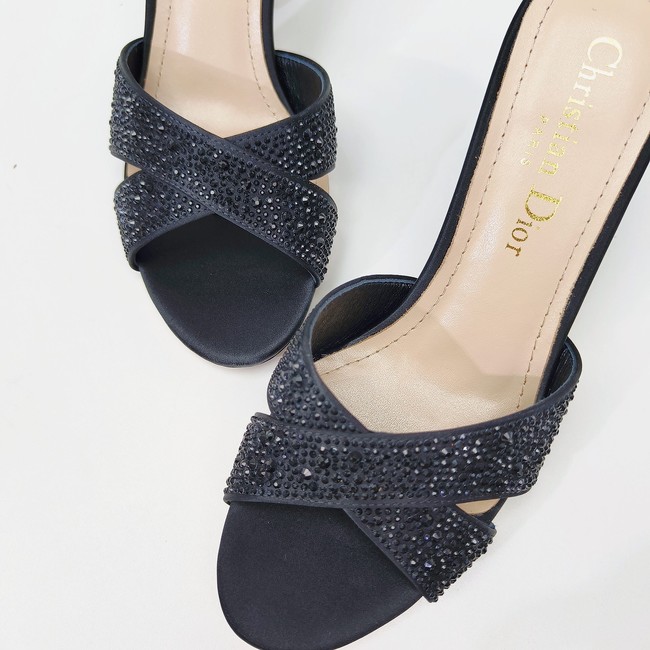 Dior Tribales Heeled Slide Suede Calfskin and Strass 11910-1